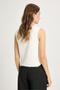 Women's White Knitwear Vest Gold Button Detailed Soft Textured 2541 - 6
