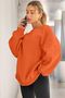 Women's Crew Neck Basic Oversize Sweatshirt ORANJ - 3