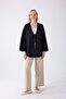 Black Kimono Tunic with Front Bag - 3