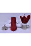 Woven Handkerchief Tie Men's Textile Dark Red - 4