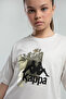 Girl's Crew Neck Pigment Printed Summer Regular Fit Cream T-Shirt 38284Qw-C-V2 - 4