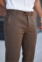Men's Light Brown Quality Flexible Lycra Ankle Length Fabric Trousers - 3