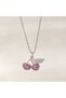 Women's Stainless Steel Zircon Stone Cherry Necklace - Elegant and Durable Jewelry Model - 3