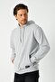 Gray Regular Fit Hooded Sweatshirt with Pockets Straight Leg Men's Tracksuit Set - 6