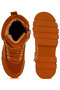 Women Tan Faux Fur Detail Chunky Hiker Boots - 4