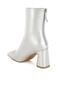 Women Square Toe Metallic Ankle Boots in Silver - 3