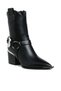Women Diamante Embellished Pin Buckle Boots in Black - 2