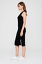 Women's Black Slim Fit Sleeveless Knee-Length Slit Dress – Sporty & Stylish Style - 2