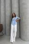 Women's Floral Patterned Linen Shirt Blue - 2