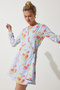 Floral Mini Wrap Chiffon Dress Lub0144 Sky Blue - 2