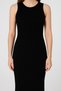 Women's Black Slim Fit Sleeveless Knee-Length Slit Dress – Sporty & Stylish Style - 4