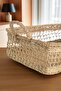 Natural Rattan Rectangular Basket, Handmade, Double Handles, Open Weave Multipurpose Organizer, 35 cm - 5