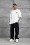 Men's Sweatshirt Yc4 Oversize with Split Sleeves White Oversize Crew Neck 3 Thread Without Threaded Detail - 6