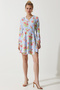 Floral Mini Wrap Chiffon Dress Lub0144 Sky Blue - 4