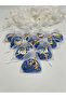 Pearl Tesbih (Prayer Beads) in a Dark Blue Gift Bag (10 Pieces) (Mevli̇d - Hac - Umre - Bohça) - 2