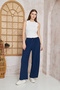 Women's Elastic Waist Tiril Seersucker Fabric Palazzo Pants