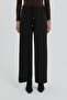 Elastic Waist Wide Leg Trousers Black - 2
