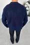 Navy blue basic soft relaxed cardigan - 3