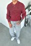 Burgundy Acid Wash Ribbed Oversize Knit Sweater