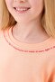 Girl's Printed Crew Neck Seasonal Sweatshirt Salmon - 4