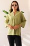Women's Green Relaxed Fit Button down Shirt/Kimono – Lightweight Fabric, Stylish and Casual – Women's Shirt - 3