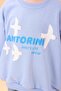 Girl's Oversize Santorini Printed Seasonal Sweatshirt Blue - 4