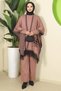 Punch-Colored Three-Piece Knitwear Set Dusty Rose Hm2814 - 6