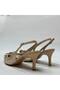 Heel-Style Women's Shoes Beige Patent Leather-File Detailed-Buckle Detailed-Seasonal - 4