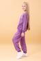 Girl's Basic Heart Applique Seasonal Top and Bottom Set Purple - 2