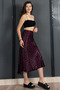 Patterned Satin Fabric Skirt 6718 - 2