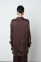 Women's Brown Patterned Oversize Hijab Shirt - 5