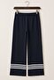 Navy Blue High Quality Flexible Modal Cotton Fabric Wide Leg Sweatpants with Pockets - Casual, Comfortable Fit - 5
