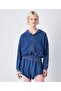 Time Capsule Full Zip Hoodie Sweatshirt Blue Women's Sweatshirt -117689-Bs189