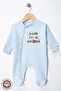Unisex Born to Be Printed 0-6 Months Combed Organic Cotton Baby Rompers with Booties Set of 2 - 4
