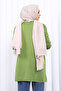 Oil Green Shoulder Stone Cold Yarn Knitwear Tunic - 4