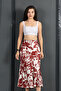 Patterned Satin Fabric Skirt 6718 - 3