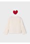 Winter Girls' Long Sleeve Buckle Tshirt - Cream - 5