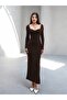 Women's Sandy Maxi Dress with Bust Glops and Slit Detail - 2