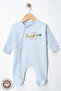 Unisex Happy Printed 0-6 Months Combed Organic Cotton Baby Romper with Booties - 2