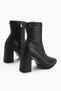 Susy Black Thick Heeled Stretch Women's Boots - 6