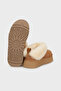 Genuine Leather and Wool Blend Fur Detailed Suede Slippers with Logo Slippers 1171393 - 4