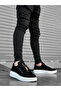 BA0310 BOA Thick Suede High Sole Zippered Black and White Men's Shoes - 3