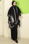 Punch-Colored Three-Piece Knitwear Set Black Hm2814 - 4