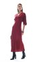 Saten Drapeli Midi Şık Elbise - 5