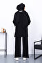 Black Color Block Modal Tunic and Pants Set - 4