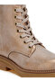 Women Faux Leather Lace Up Boots in Tan - 5