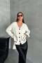 Ecru Shepherd Stitch Cardigan with Pocket 4371 - 3