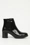 Black Women's Zippered Ankle Boots Pc-55158