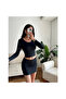 Women's U Neck Diving Fabric Crop Blouse - 4