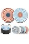 Tea Cup Coasters 10X10Cm 6 Pieces Washable Non-Slip Leather No.505 - 3